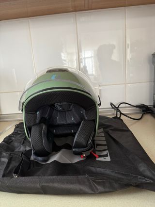 Casco Moto Scooter Verde Nuevo