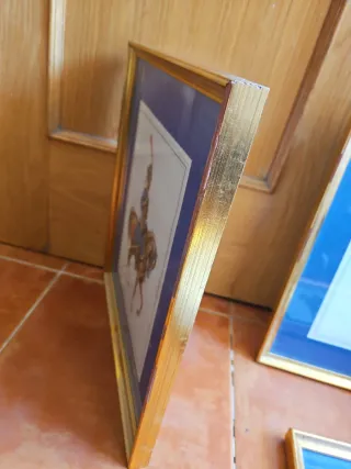 Cuadro militar a caballo 40x35cm 1770