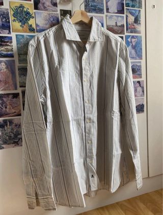 Camisa Scalpers Rayas Azul y Blanca