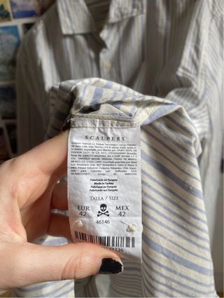 Camisa Scalpers Rayas Azul y Blanca