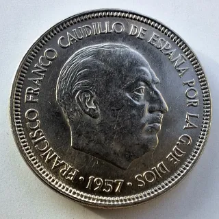 5 pesetas 1957 estrella 60 EBC