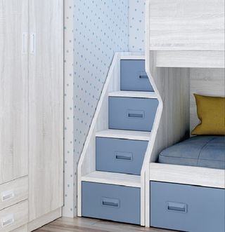 LITERA DE MADERA CON 3 CAJONES Y ESCALERA LIDER28.