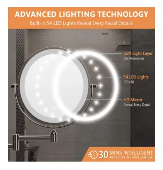 Espejo aumento 1X/30X con brazo extensible NUEVO