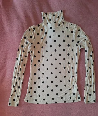 Set dolcevita H&M beige pois + jeans