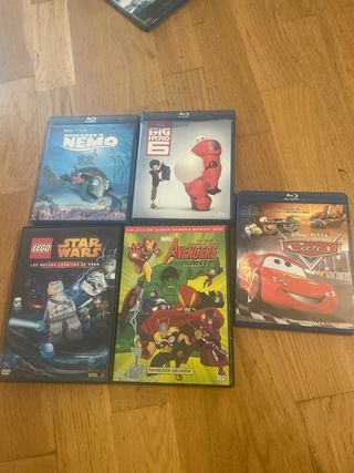 Lote 5 Películas Blu-ray/DVD: Nemo, Cars, Avengers
