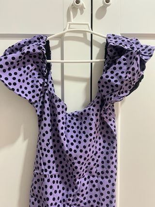 Vestido Zara lunares morado sin estrenar