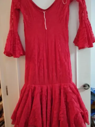 Traje de flamenca rojo encaje