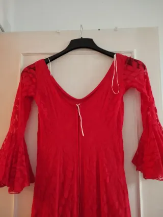 Traje de flamenca rojo encaje