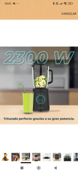 Cecotec Batidora de Vaso Power Black Titanium 2300