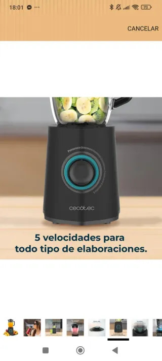 Cecotec Batidora de Vaso Power Black Titanium 2300