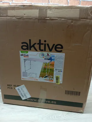 AKTIVE Mesa plegable, 120x60x60/70 cm, Altura ajus