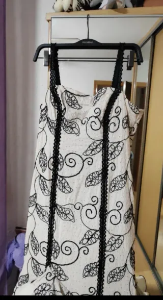 Vestido Flamenca Blanco y Negro