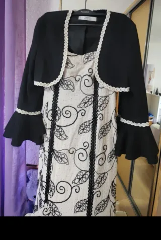 Vestido Flamenca Blanco y Negro