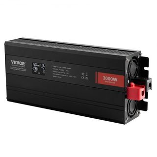 Inversor de Onda Pura, 3000 Vatios, Inversor de Potencia de DC 12V a AC 230V con 2 Salidas AC, 2 Puertos USB, 1 Puerto Tipo-C, Pantalla LCD y Control Remoto para Grandes Electrodomésticos, Certifi...