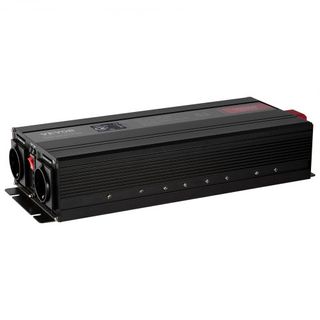 Inversor de Onda Pura, 3000 Vatios, Inversor de Potencia de DC 12V a AC 230V con 2 Salidas AC, 2 Puertos USB, 1 Puerto Tipo-C, Pantalla LCD y Control Remoto para Grandes Electrodomésticos, Certifi...