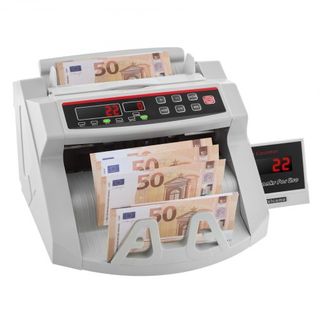 Contador de Billetes con Pantalla LED, Contador Profesional de Billetes con Detector de Falsificaciones, UV/MG, 1000 Billetes por Minuto, Cuenta Solo el Número de Hojas