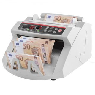 Contador de Billetes con Pantalla LED, Contador Profesional de Billetes con Detector de Falsificaciones, UV/MG, 1000 Billetes por Minuto, Cuenta Solo el Número de Hojas