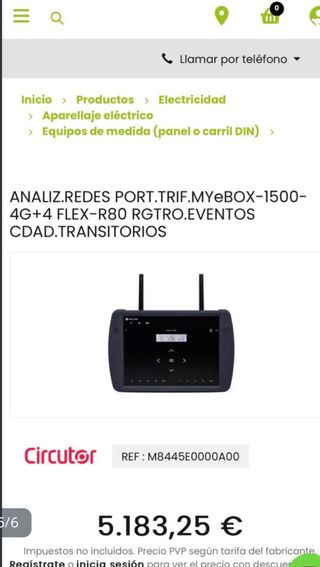 Analizador de redes Circutor eBox 1500
