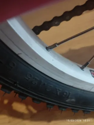 Bicicleta infantil 16 rosa y blanca