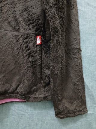 the north face pile zip woman size L brown