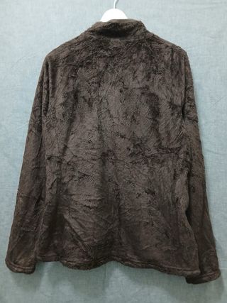 the north face pile zip woman size L brown