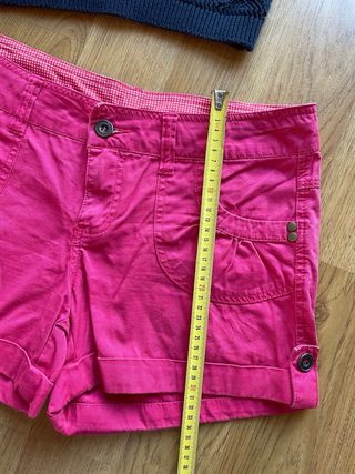 Short denim pantalones cortos fucsia Talla 38