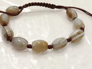 Pulsera Ágata Natural Estilo Boho - Ajustable
