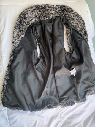 Chaleco pelo sintético SAKS gris/negro Talla única