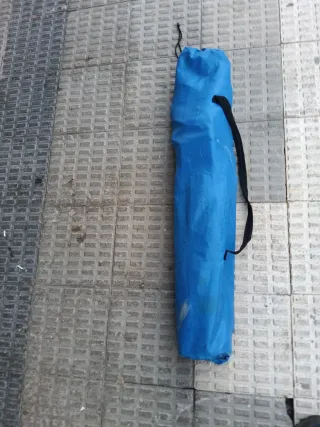 Silla Plegable Azul con Portavasos