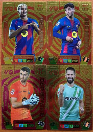 4 Cromos Premium Oro Panini