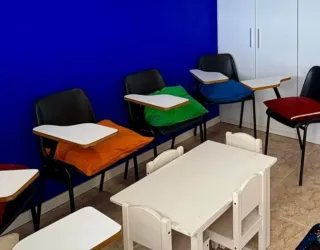 Sillas de academia con pala de escritura