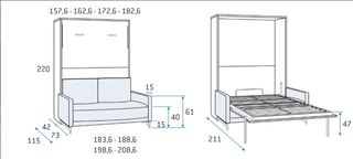 CAMA ABATIBLE CON SOFA ROMA.