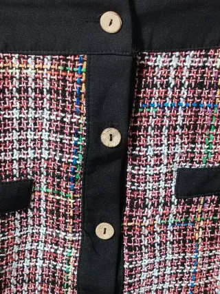 Minigonna Shein tessuto bouclé multicolor
