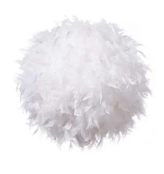 Paralume a sospensione piume bianche