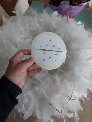 Paralume a sospensione piume bianche