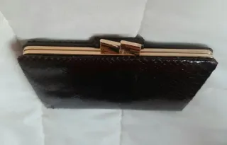 Conjunto bolso vintage y cartera de cuero 50's