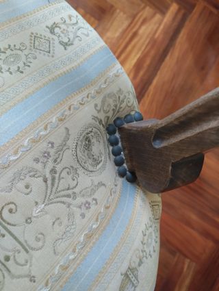 4 Sillas de Comedor Madera y Tela