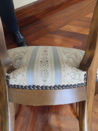 4 Sillas de Comedor Madera y Tela