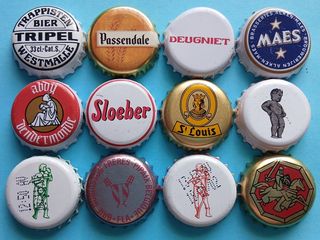 Lote 6 Chapas Cerveza Belga