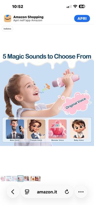 Karaoke per bambini rosa e bianco