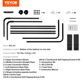 Alzata per terrazza idromassaggio, alzata per terrazza spa, altezza 31,5" - 41,3 "larghezza 53" - 92,5" regolabile, installato nella parte inferiore di un lato, adatto a vasche da bagno di varie dimensioni...