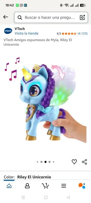 Unicornio Sparklins parlante y musical