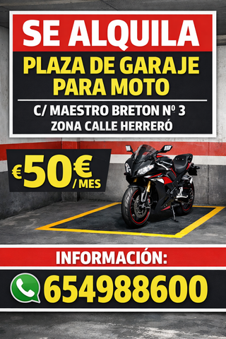 Alquilo plaza garaje para moto - Maestro breton