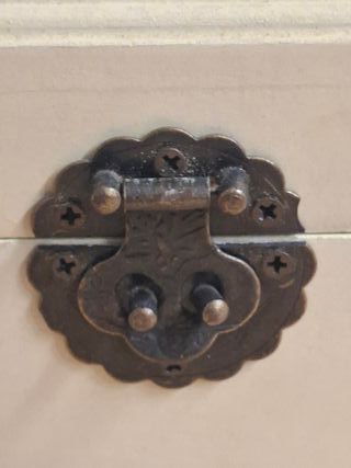 Pareja Cajas Joyero Madera Pintada Flores