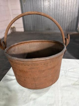 Secchio in rame antico con manico