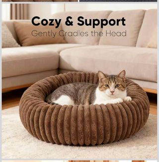 Cuccia per cani/gatti marrone Ø60 cm