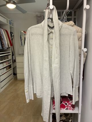 Camisa Zara cuadros lazo