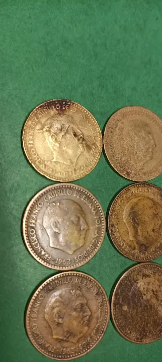 6 pesetas con error acuñación.