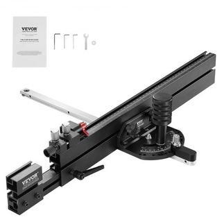 Medidor de Inglete de Precisión, Ranura Estándar 19 x 9.5 mm, Medidor de Inglete de Aleación de Aluminio para Sierra de Mesa con Grado de 48-89 cm, 15 Paradas de Ángulo Ajustables, Émbolo Cargado ...