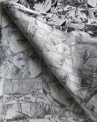 Tela Algodón Estampado Cómic Japonés